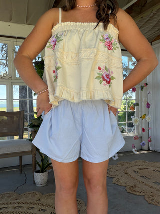 The Romantic Garden Tank - CREAM