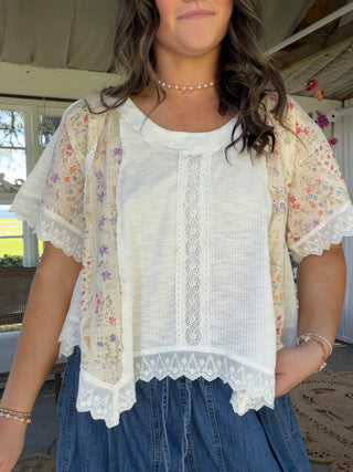 Laguna Breeze Floral Top - WHITE