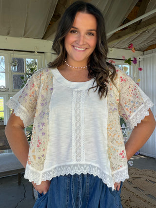 Laguna Breeze Floral Top - WHITE