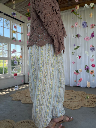 Bluebell Bloom Pants - BLUE/YELLOW FLORAL
