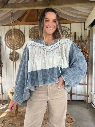 The Denim and Ruffles Top