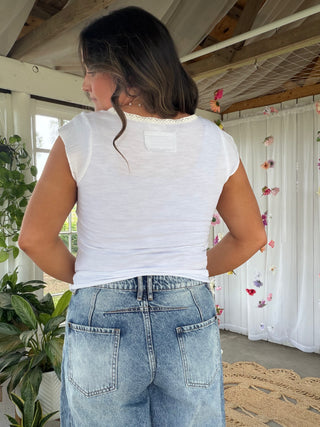 The Clover Charm Tee - WHITE