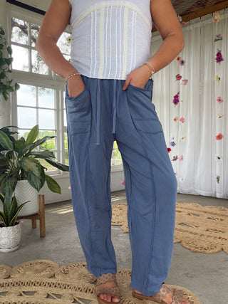 The Annie Barrel Pants - NAVY