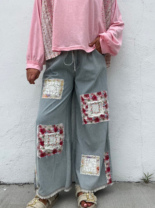 Petal Wrap Denim Pants