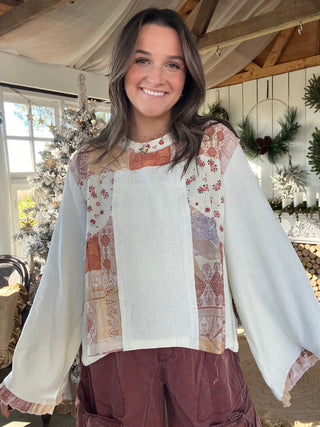 The Petal Season Long Sleeve Top - CREAM