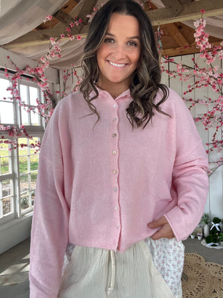The Honey Knit Cardigan - PETAL PINK