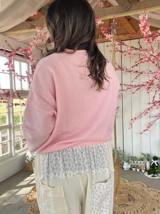 The Honey Knit Cardigan - PETAL PINK