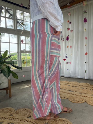 The Beach Goer Stripe Pants - PASTEL