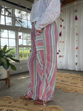 The Beach Goer Stripe Pants - PASTEL