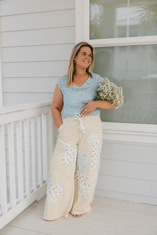 The Drift Away Crochet Top - BLUE