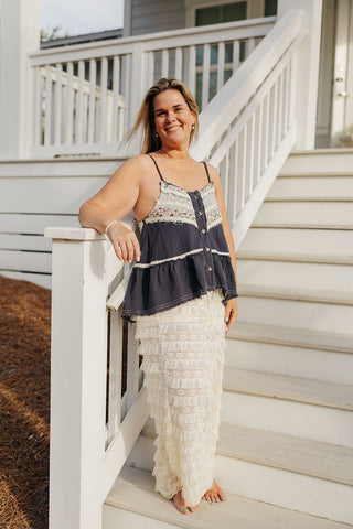 Isla Shore Denim Tank - NAVY