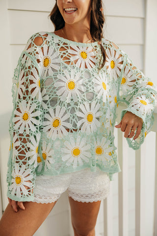 Seafoam Daydream Crochet Cardigan