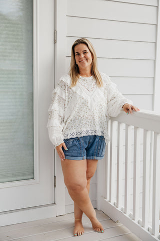 The Eyelet Twirl Top - CUSTOM CLB FLORAL