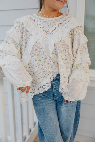 The Eyelet Twirl Top - CUSTOM CLB FLORAL