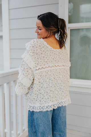 The Eyelet Twirl Top - CUSTOM CLB FLORAL