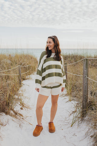 The Sunset Cove Knit Set - OLIVE
