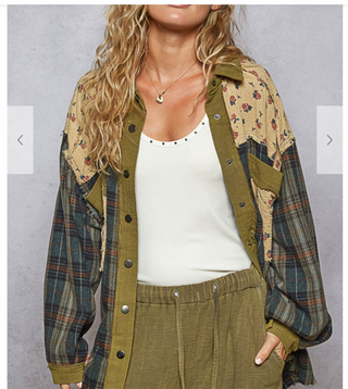 The FallIng Floral Flannel - OLIVE PREORDER 10/19