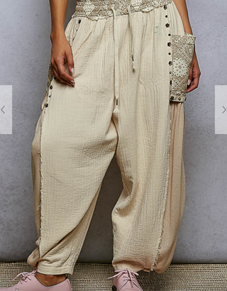 The Main Street Studded Joggers - CREAM