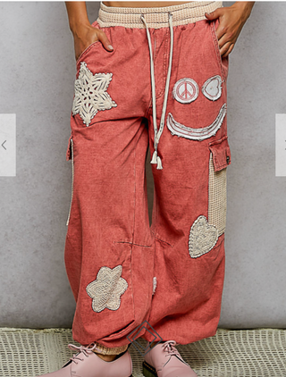 Smiley joggers - RED