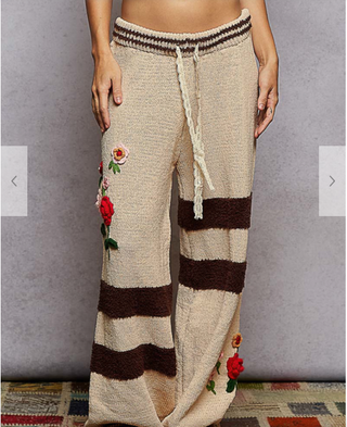 FLORAL KNIT PANTS