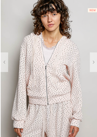 The Lover Floral Zip Up - PINK