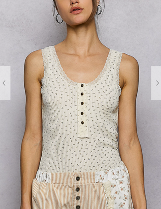 The Lover Floral Tank - WHITE PREORDER 02/12