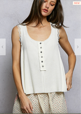 Harbor Lace Tank - WHITE
