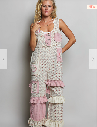 The Pink Frost Ruffle Overalls