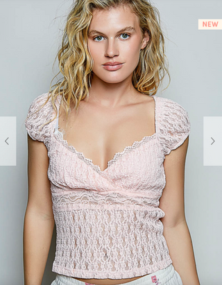 The Lace Garden Top - PINK