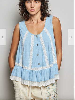 The Frilly Tank - BLUE