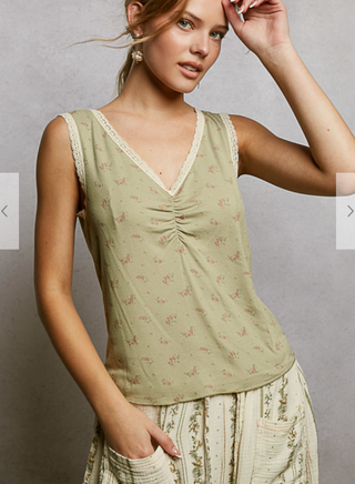The Shore Flower Tank - SAGE