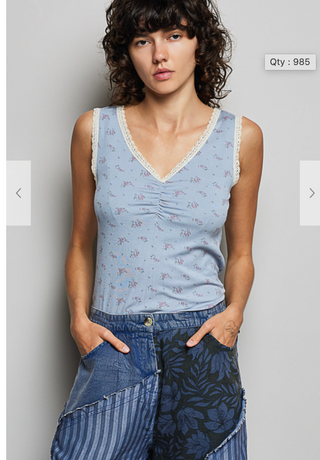 The Shore Flower Tank - POWDER BLUE