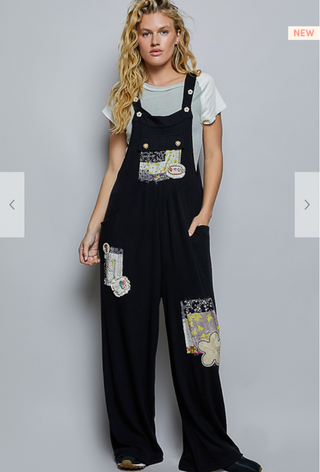 The Kai Floral Romper - BLACK