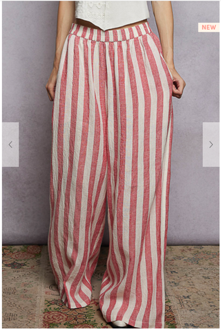 The Barefoot Striped Pants - RED