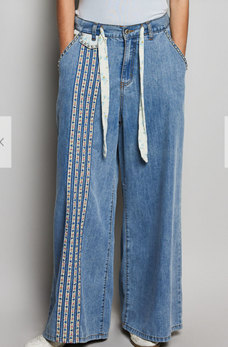 pol stripe denim pant