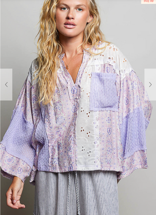 Lavender Fields Eyelet Top