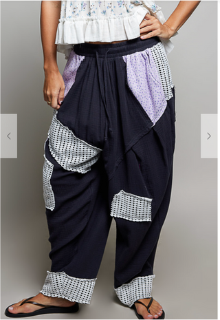 The Peony Floral Pants - PURPLE