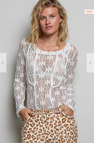 The Coastal Way Floral Mesh Top