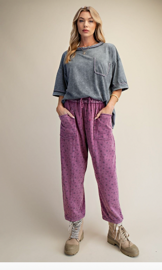 The Postcard From Paradise Barrel Pants - PURPLE