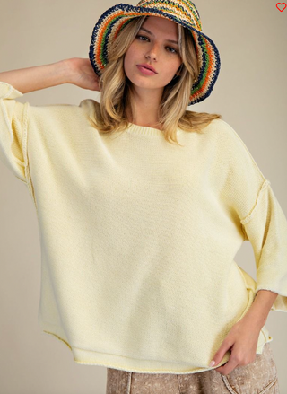 The Coast Is Calling Knit Sweater - YELLOW