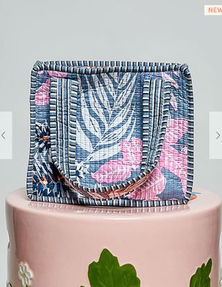 Mini Floral Carry All - CHARCOAL