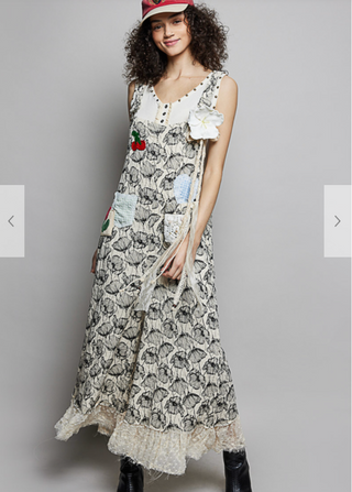 The Picnic Patch Overalls - BLACK AND WHITE FLORAL