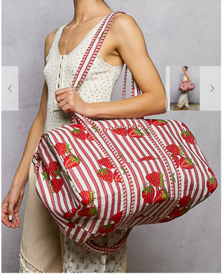 The Strawberry Duffle Weekender Bag