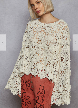 The Veronica Crochet Top - CREAM