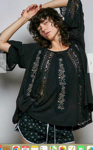 CREAM AND BLACK EMBROIDERED TOP BUNDLE (FINAL SALE)