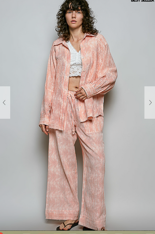 Coral Stripe Set (FINAL SALE)
