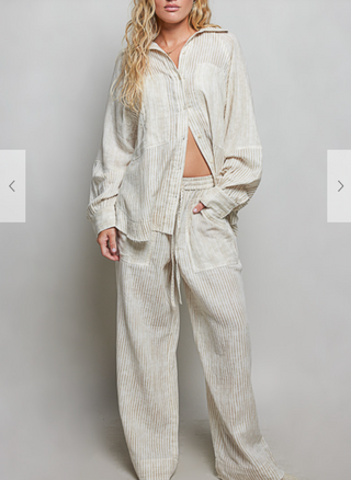 Cream Stripe Set (FINAL SALE)