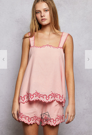 PINK EMBROIDERED SET TOP AND BOTTOM (FINAL SALE)