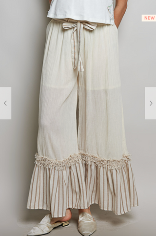 POL TAN STRIPED PANTS