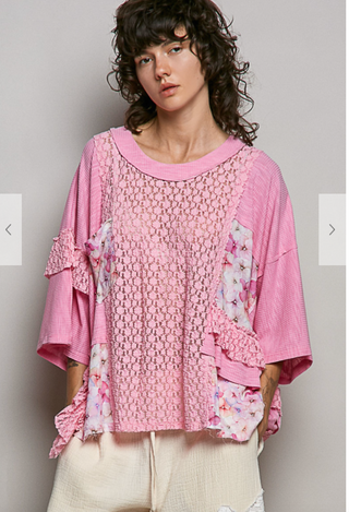 The Vintage Summer Floral Top - PINK